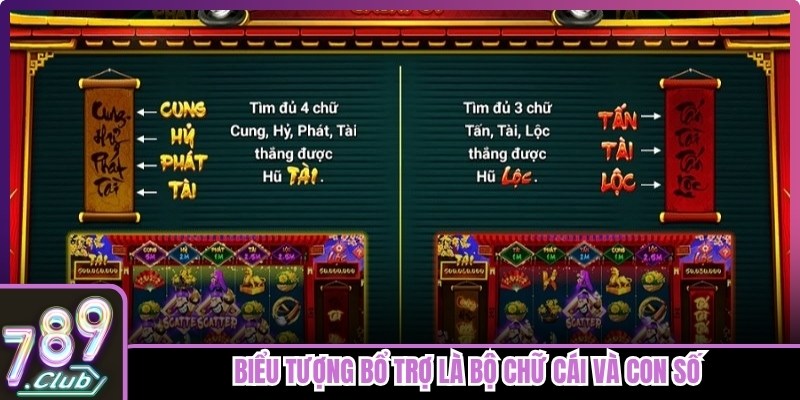 Game bao gồm các biểu tượng bổ trợ là bộ chữ cái và con số