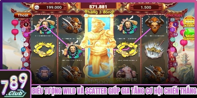 Biểu tượng đặc biệt Wild và Scatter giúp gia tăng cơ hội chiến thắng